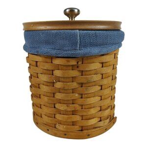 Longaberger 2005 Large Canister Basket Blue Liner Plastic Insert w/ Lid